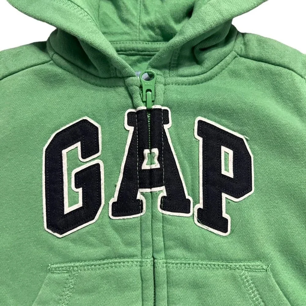 Baby Gap 12-18m Green Appliqué Zipper Hoodie Sweatshirt